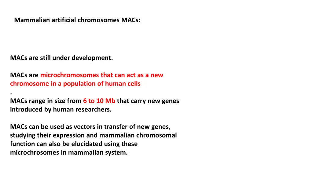 mammalian artificial chromosomes macs