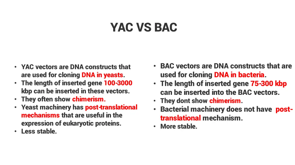 yac vs bac