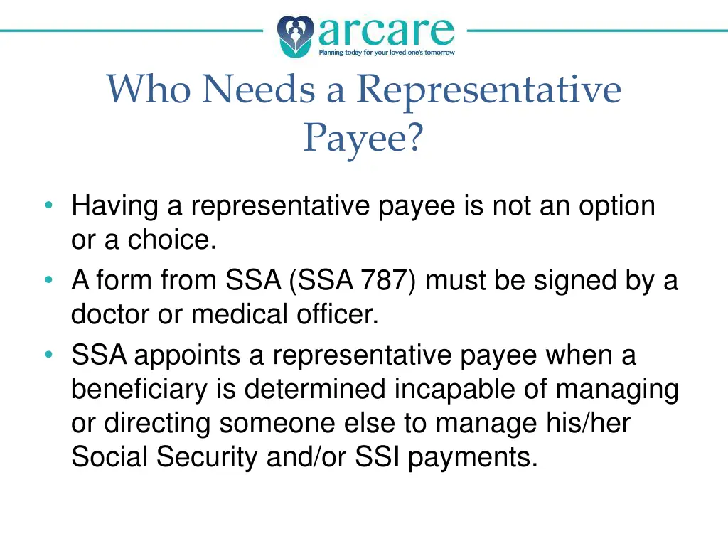 who needs a representative payee