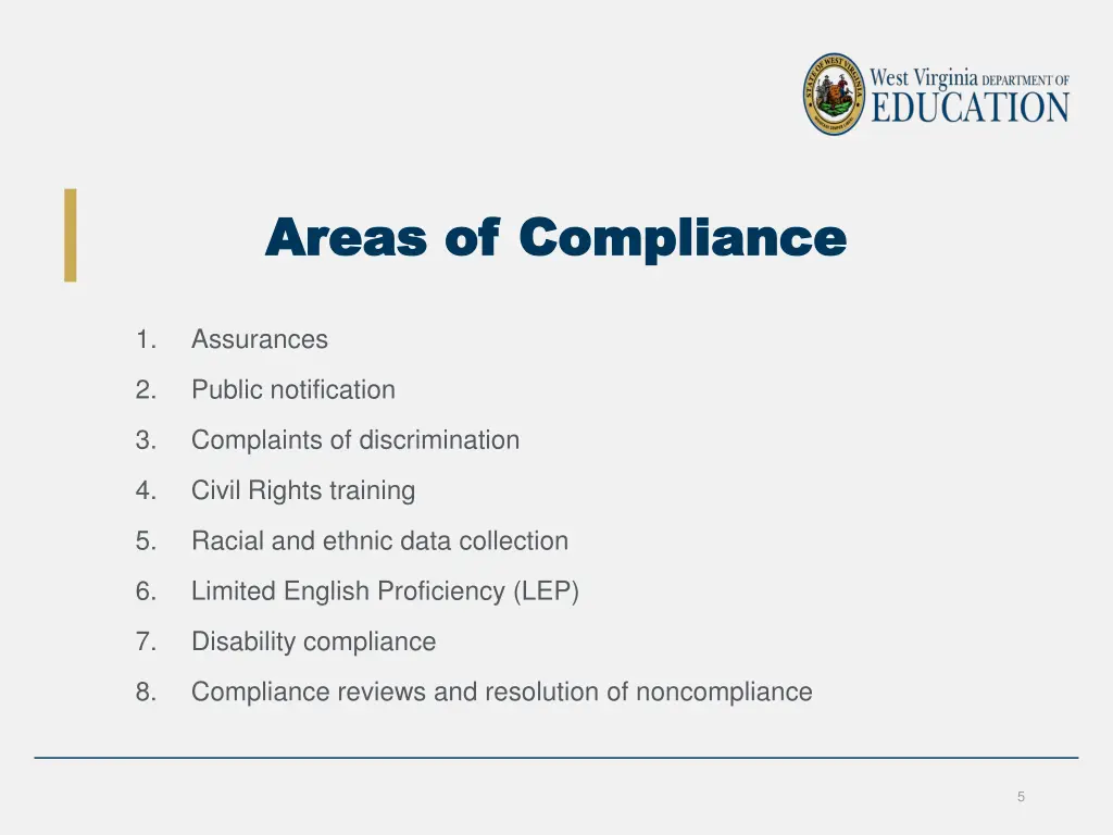 areas of compliance areas of compliance