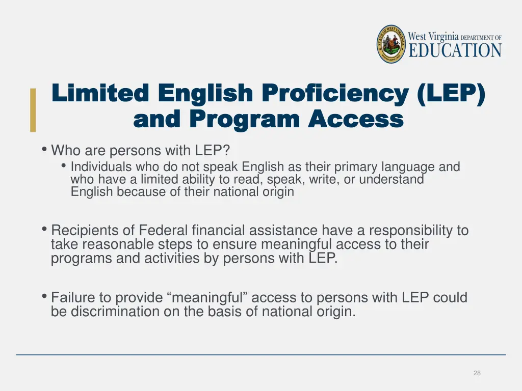 limited english proficiency lep limited english