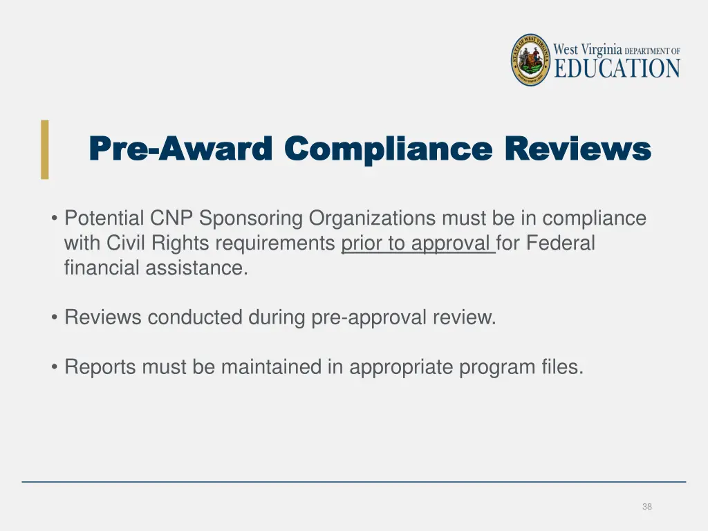 pre pre award compliance reviews award compliance