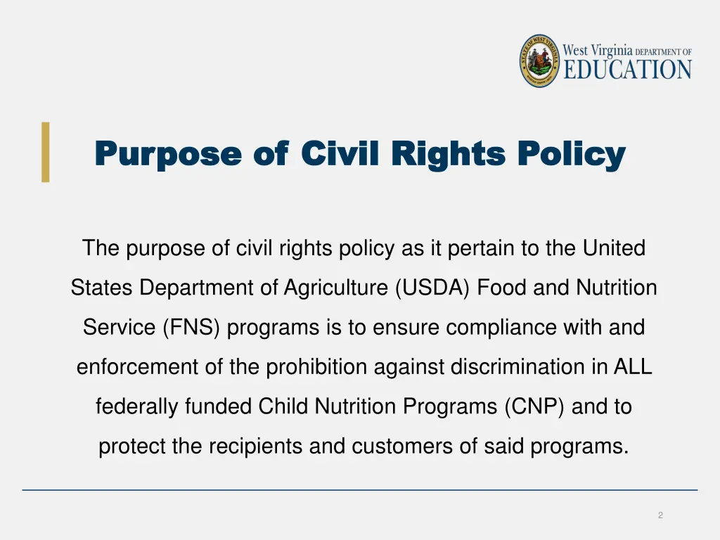 purpose of civil rights policy purpose of civil