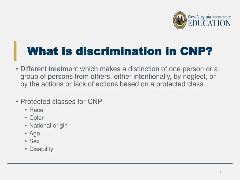 what is discrimination in cnp what