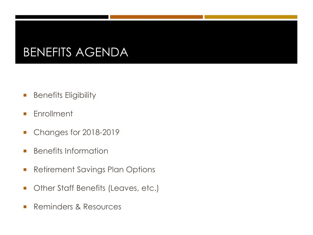 benefits agenda