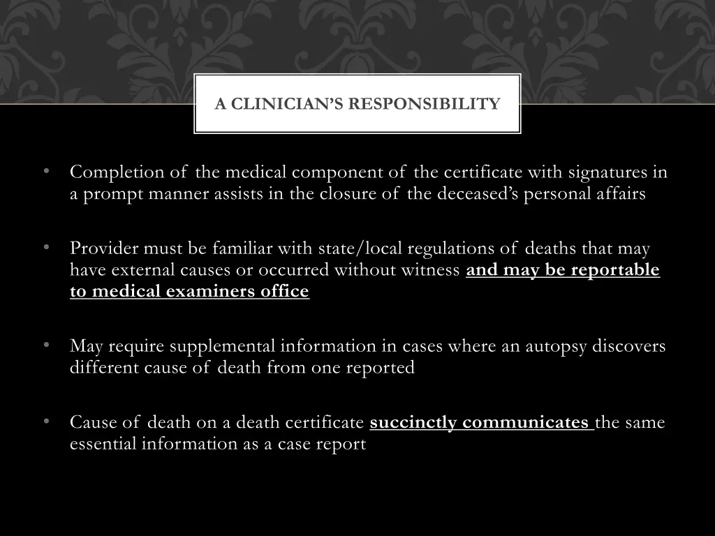 a clinician s responsibility