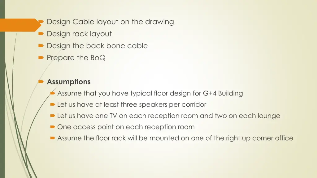 design cable layout on the drawing design rack