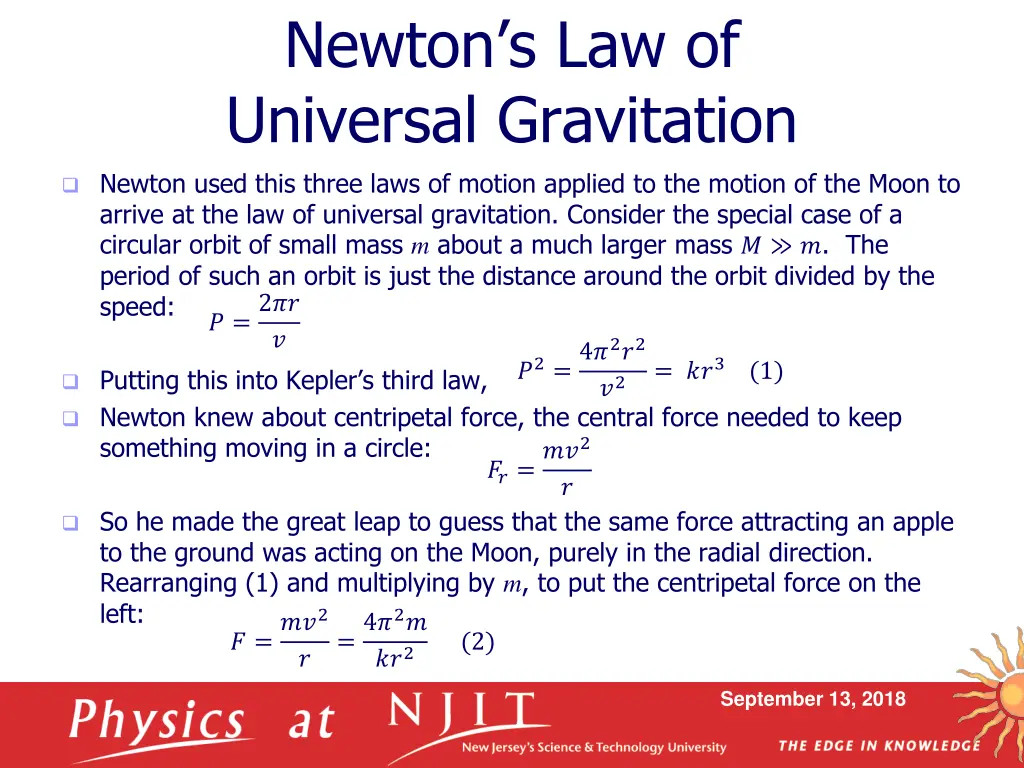 newton s law of universal gravitation