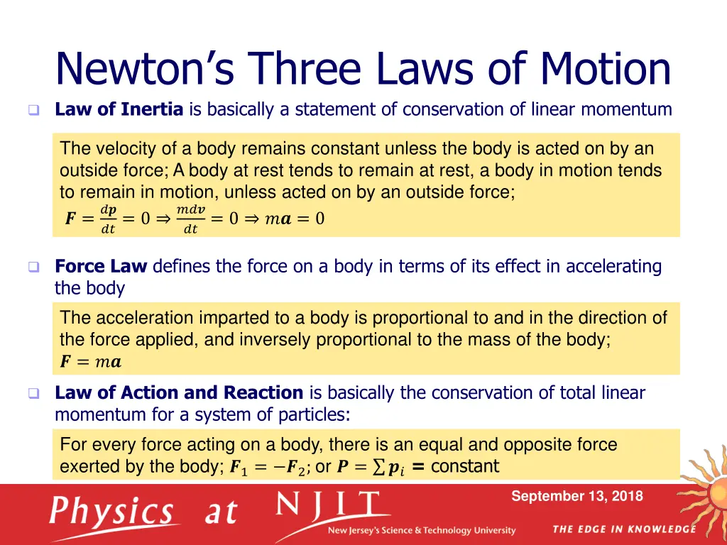 newton s three laws of motion