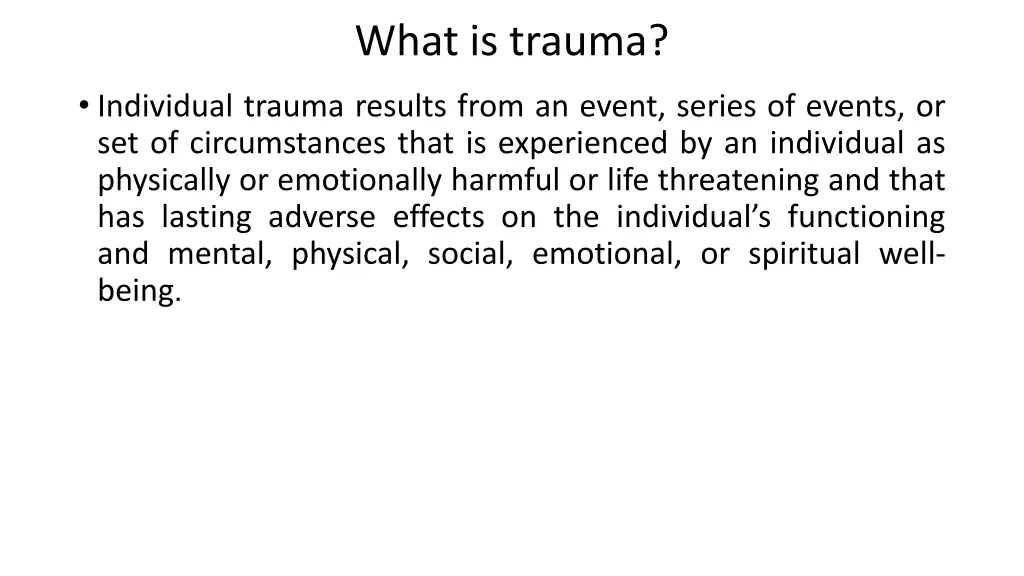 what is trauma