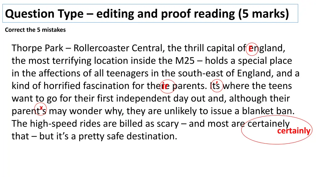 question type editing and proof reading 5 marks 1