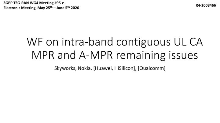 3gpp tsg ran wg4 meeting 95 e electronic meeting