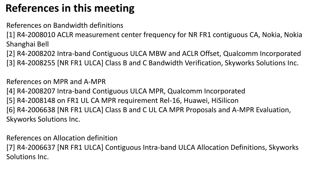 references in this meeting