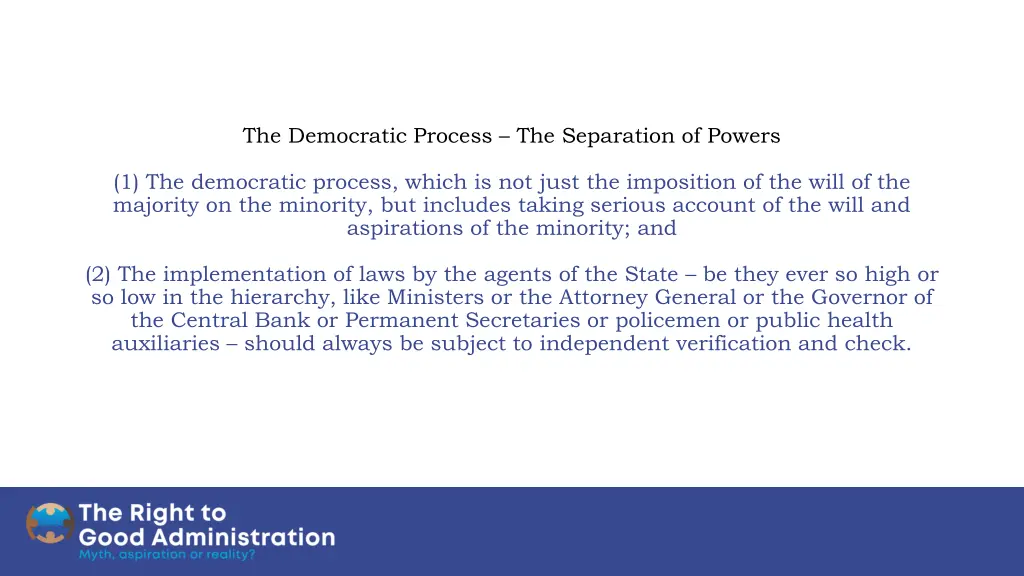 the democratic process the separation of powers