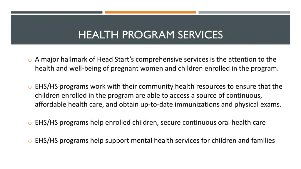 health program services