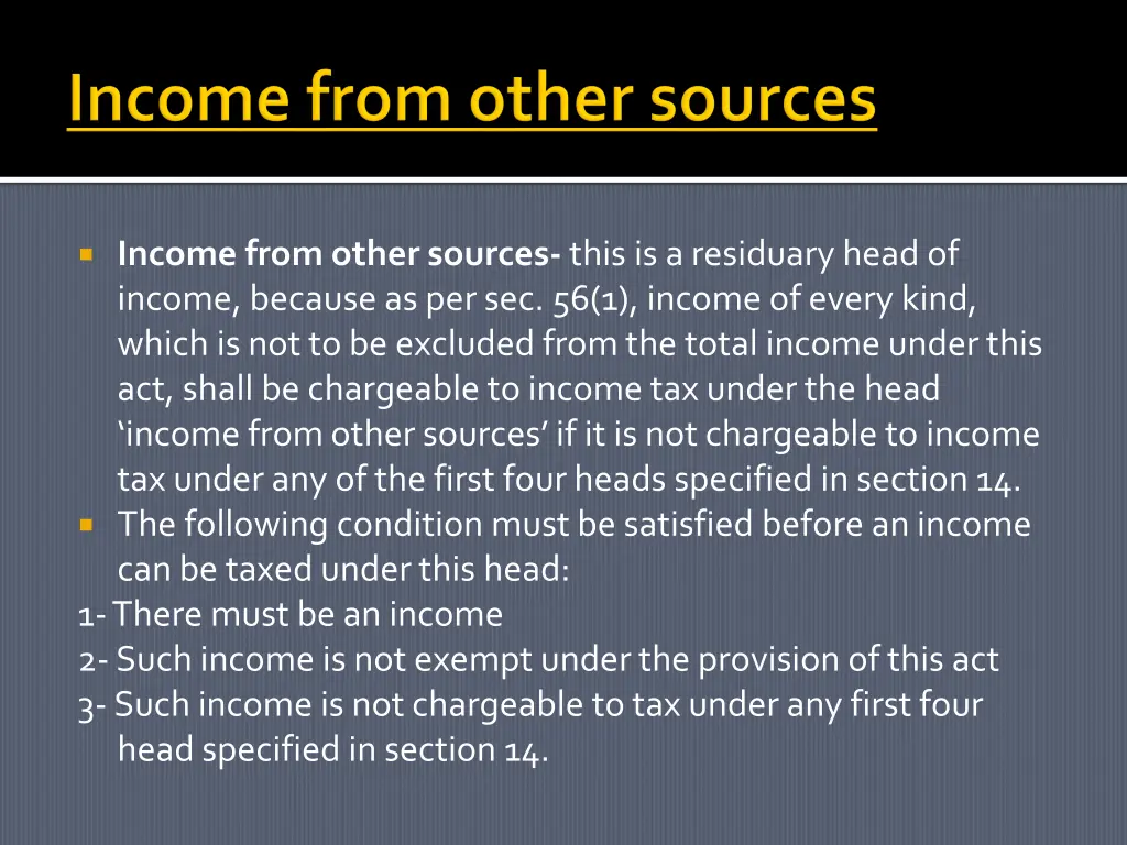 income from other sources this is a residuary