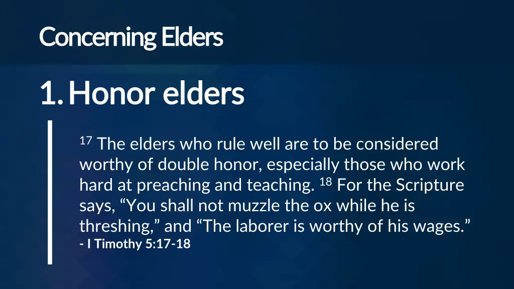 concerning elders concerning elders