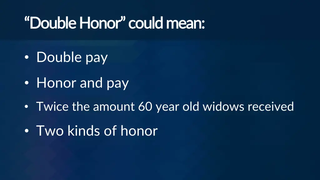 double honor could mean double honor could mean