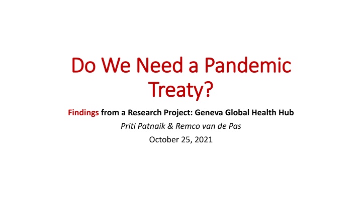 do we need a pandemic do we need a pandemic