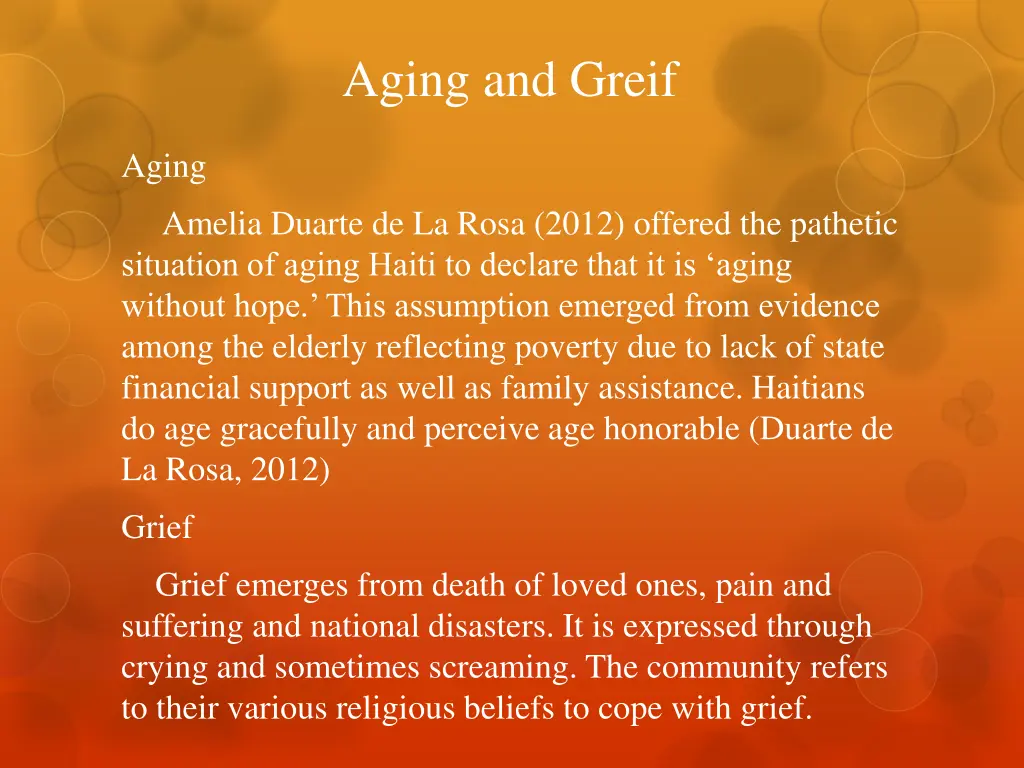 aging and greif