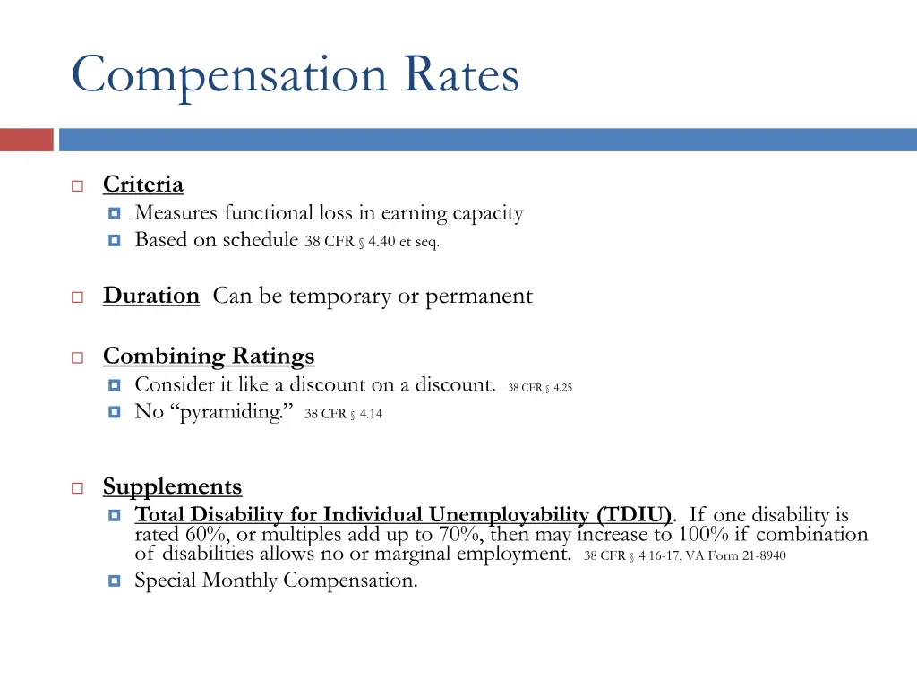 compensation rates