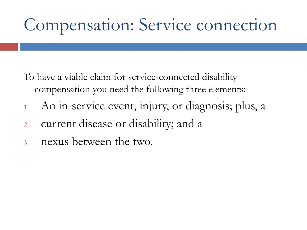 compensation service connection