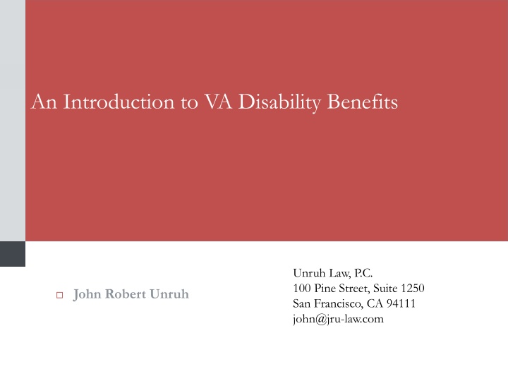 introduction to benefits for veterans with