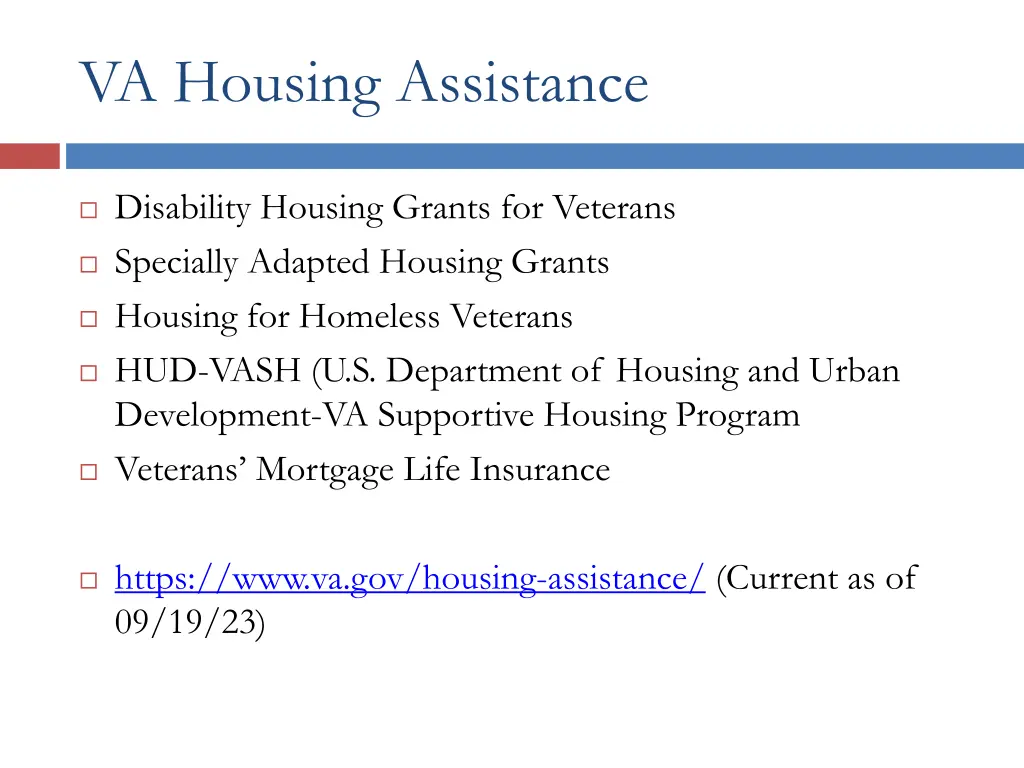 va housing assistance