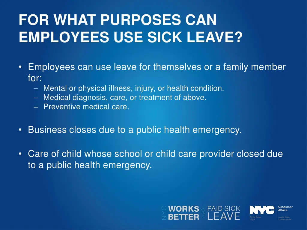 for what purposes can employees use sick leave