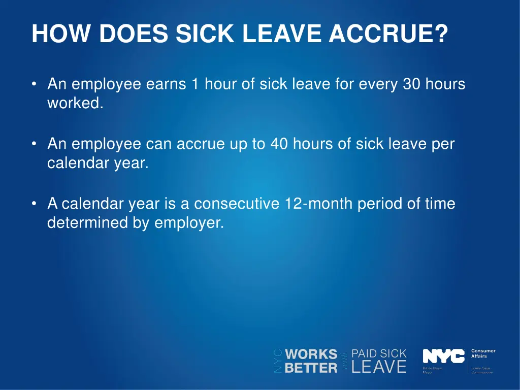 how does sick leave accrue