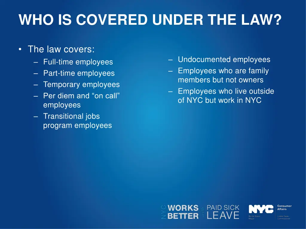 who is covered under the law