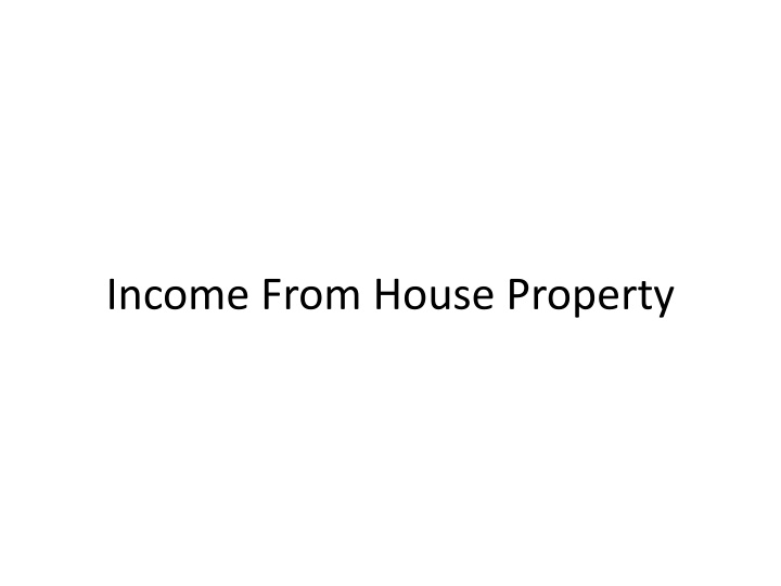 income from house property