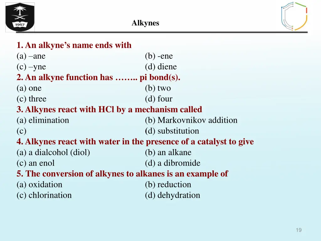 alkynes 17