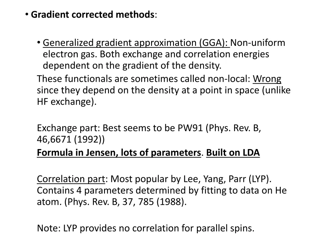 gradient corrected methods