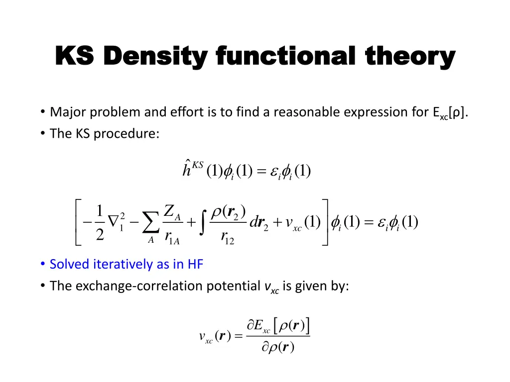 ks density functional theory ks density 1