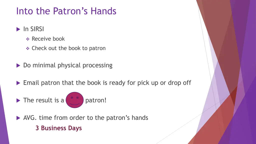 into the patron s hands