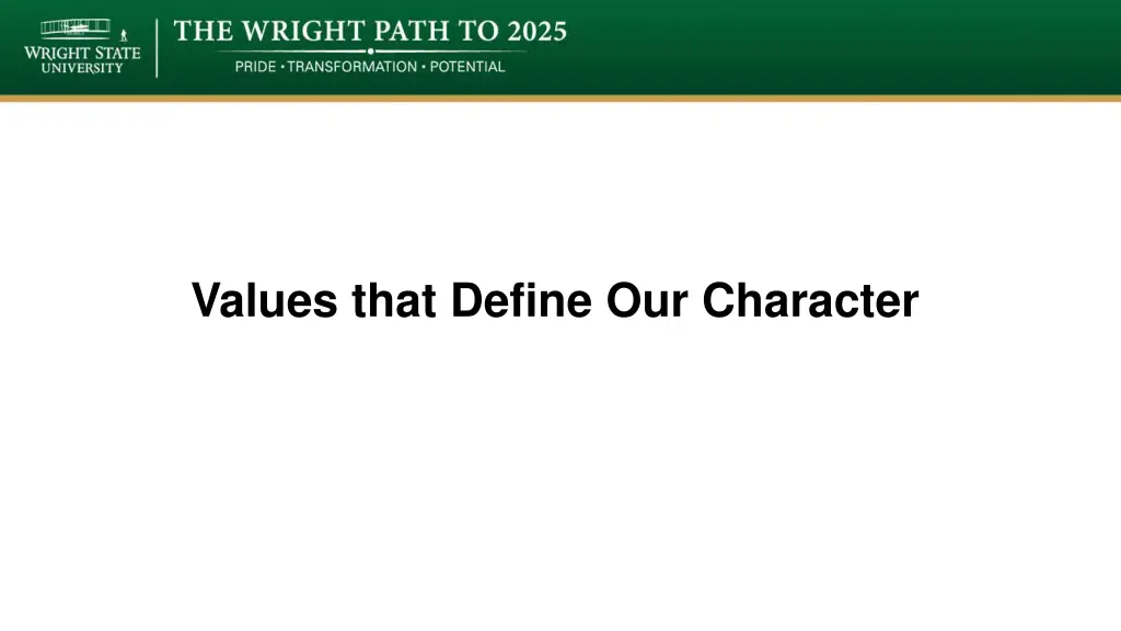 values that define our character