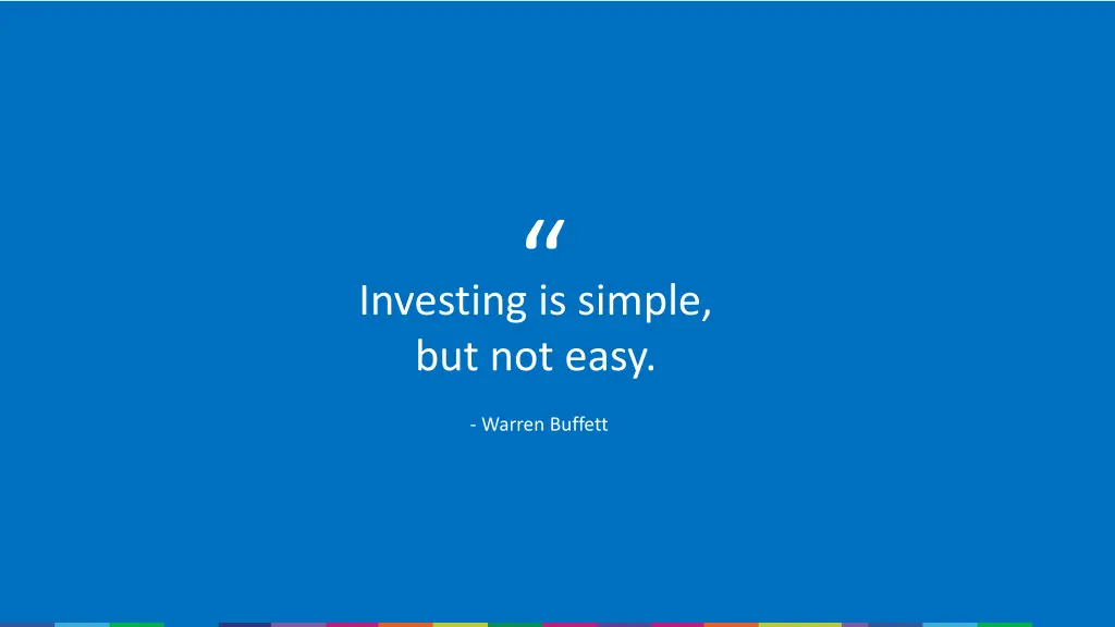 investing is simple but not easy