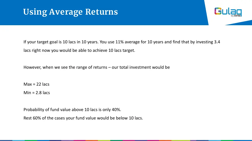 using average returns