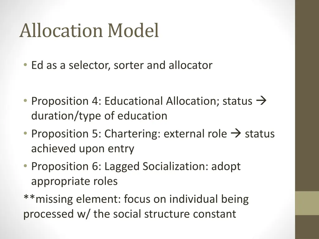 allocation model