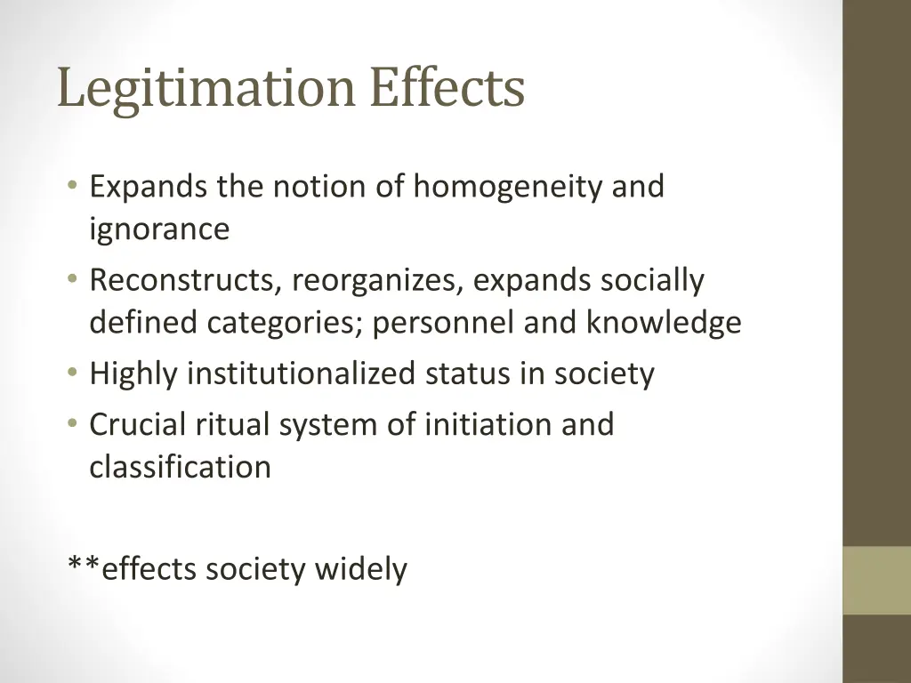 legitimation effects