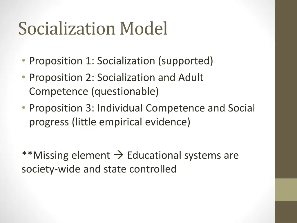 socialization model