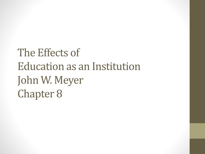 the effects of education as an institution john