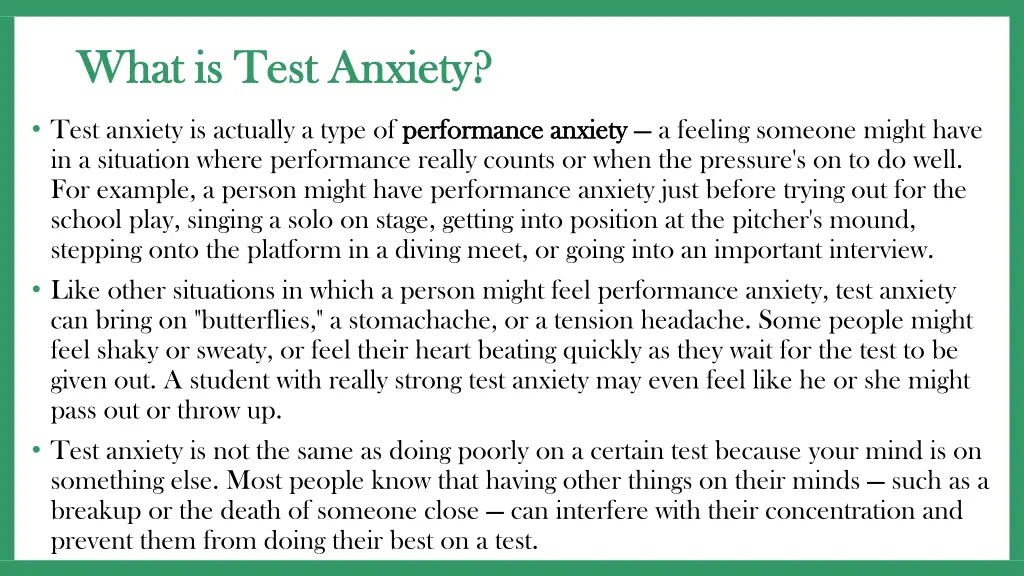 what is test anxiety what is test anxiety