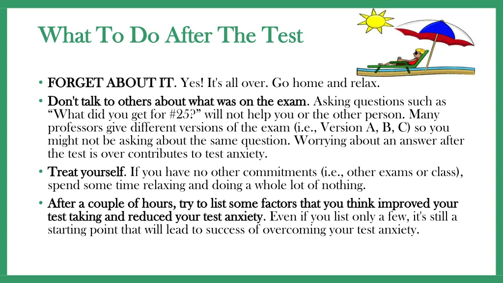 what to do after the test what to do after