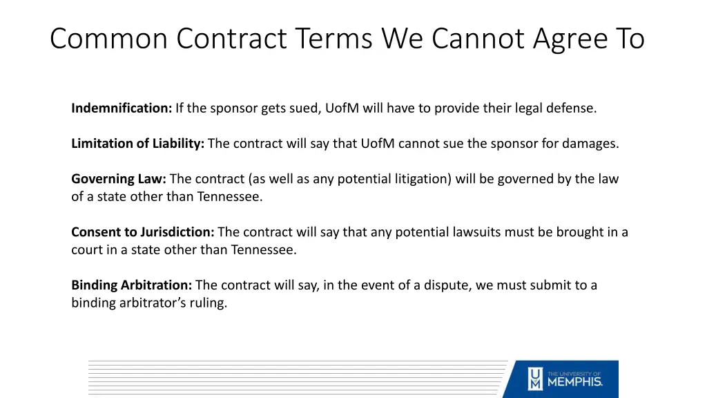 common contract terms we cannot agree to