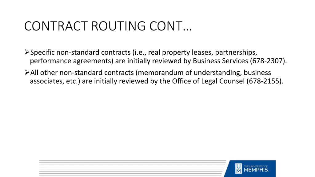 contract routing cont