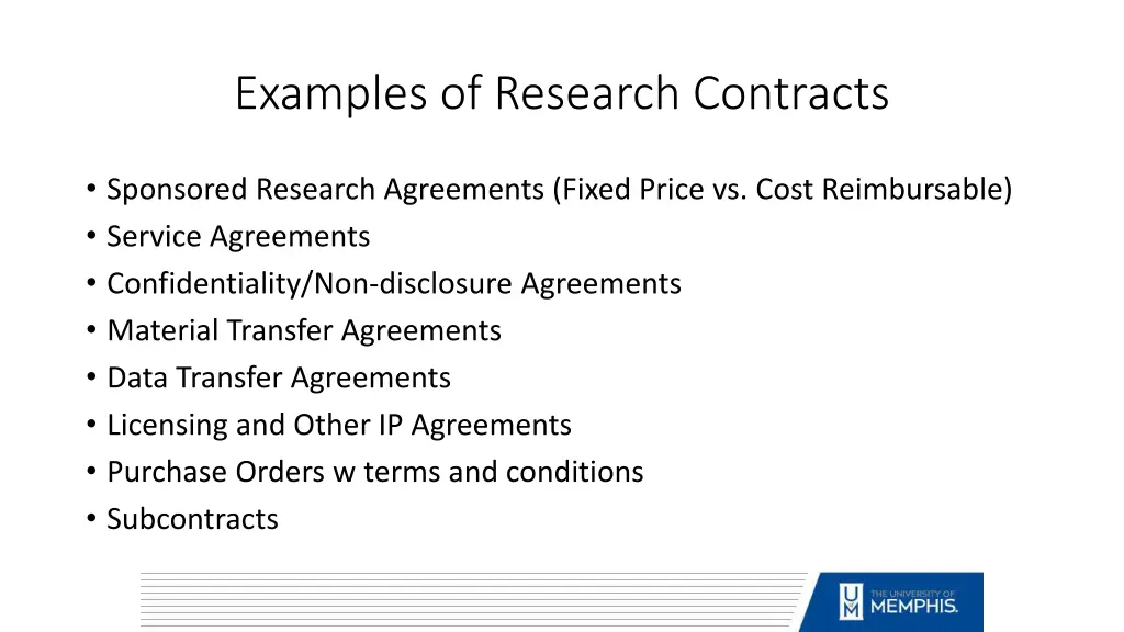 examples of research contracts