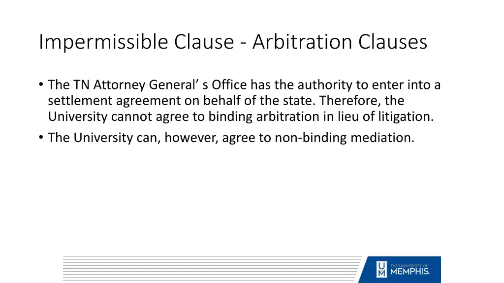 impermissible clause arbitration clauses