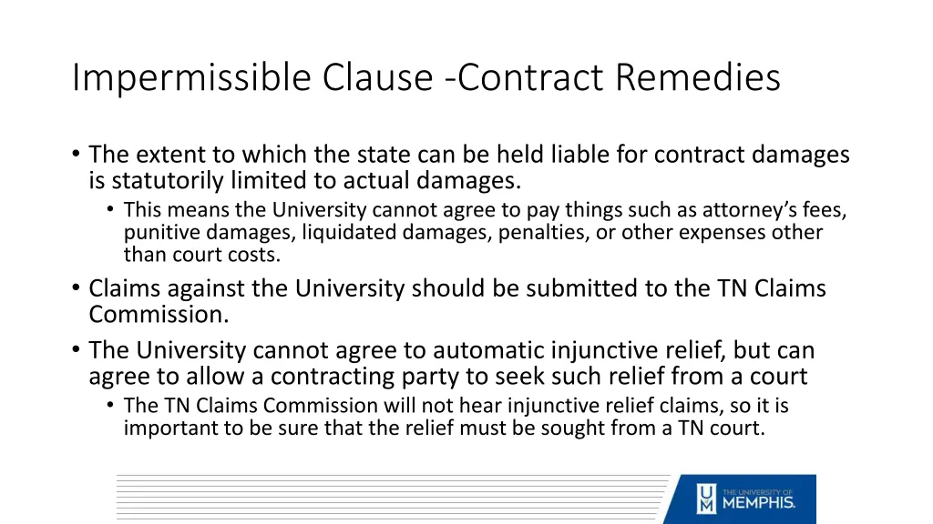 impermissible clause contract remedies